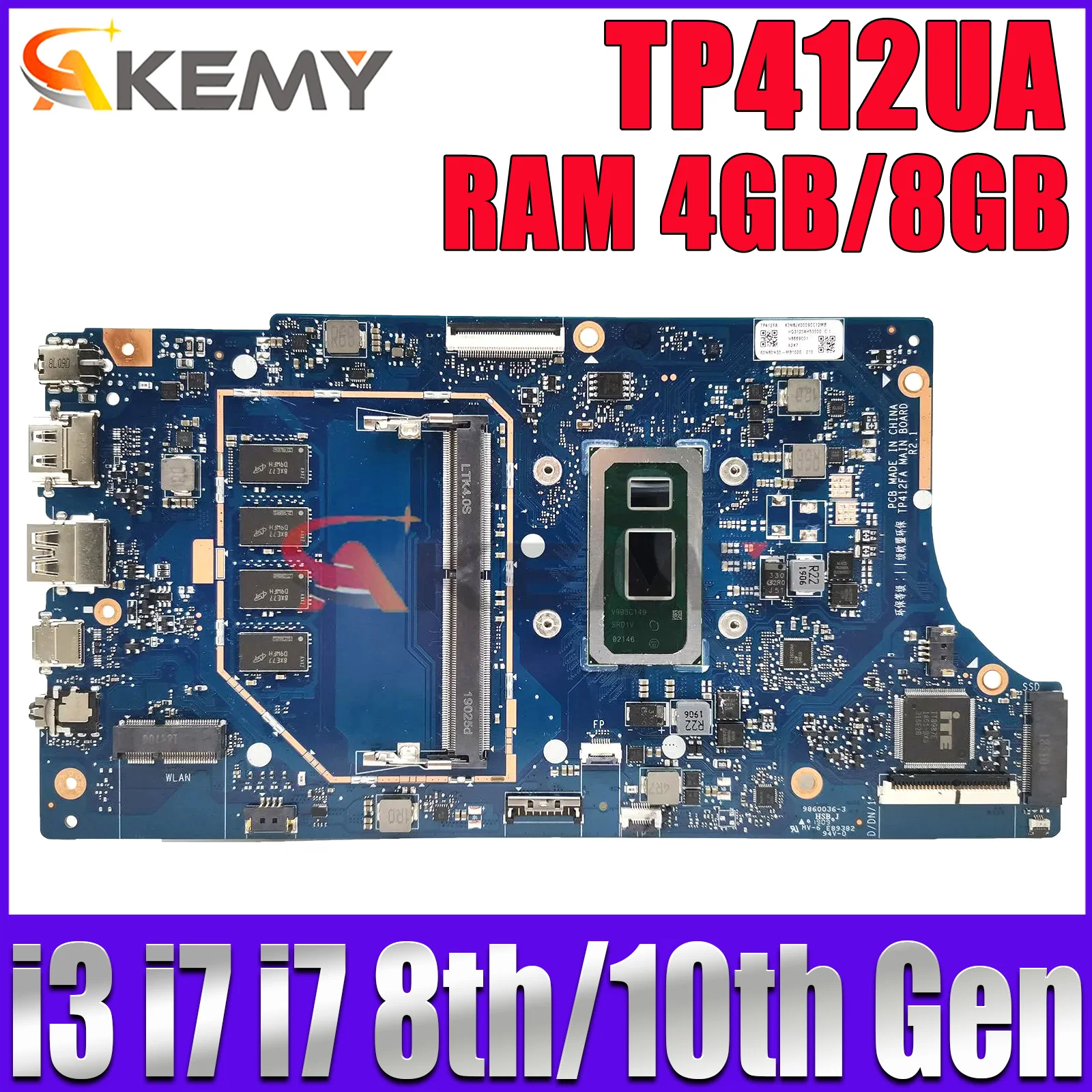 

TP412FA Материнская плата ASUS TP412FAC SF4100FA TP412F материнская плата для ноутбука с процессором i3 i5 i7 8-го/10-го поколения