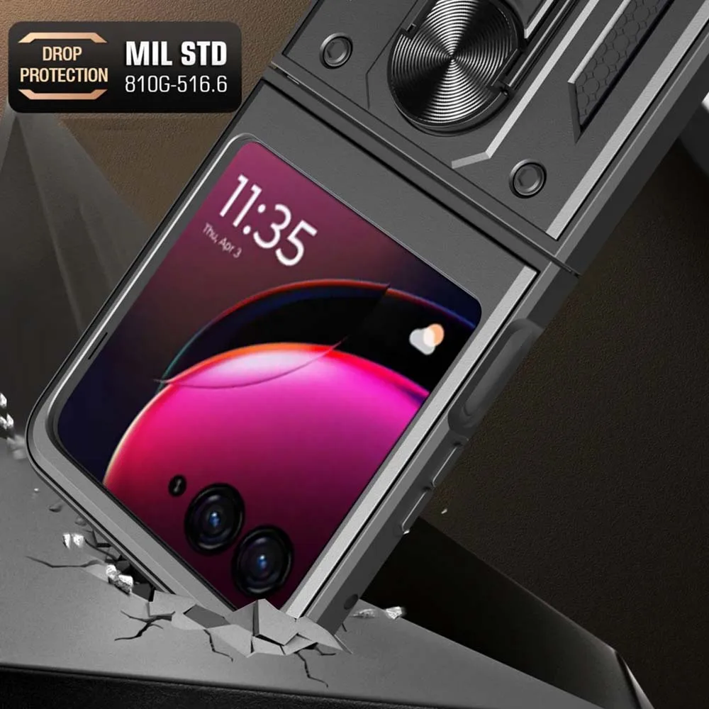 Enhanced Armor Case with Slide Camera Lens Protector and Military-Grade Bumpers