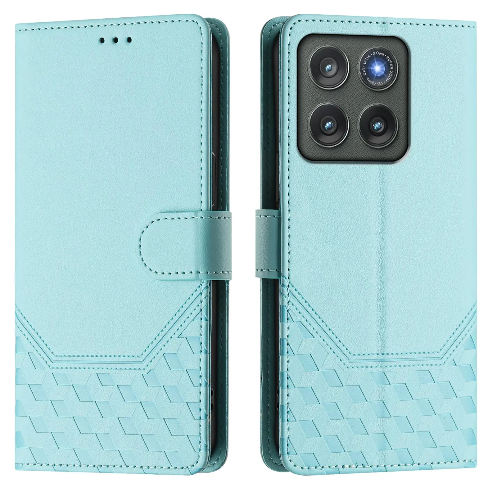 Luxury Embossed Leather Flip Wallet Phone Case Cover
