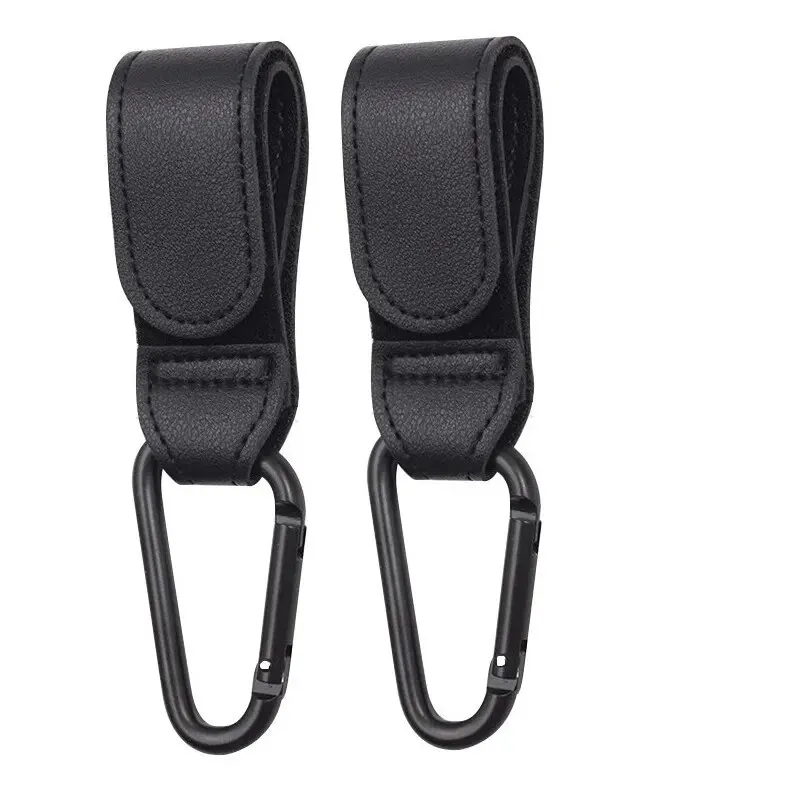 Luxury Leather Stroller Hooks - Adjustable Pram Organizer & Diaper Bag Hanger