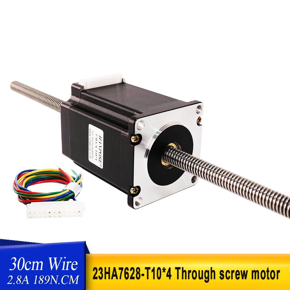 

57HA56 57HA76-T10 through trapezoid screw stepping motor 2.8A linear screw 250MM reciprocating motion for CNC milling machine