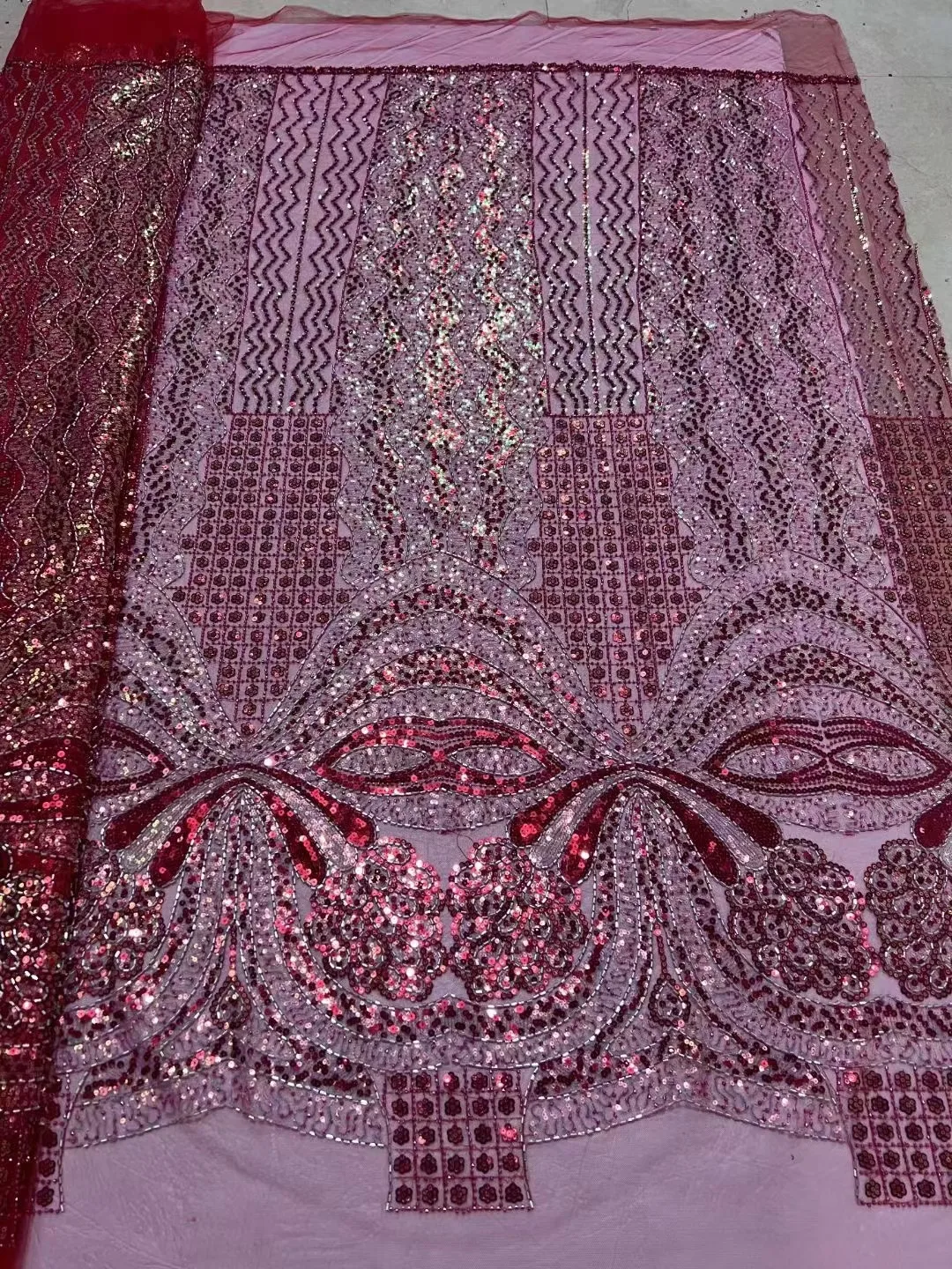

High Quality African Lace Fabric With Beads Sequins Swiss Voile Lace Fabric Tissu Dentelle Nigerian Wedding Embroidered Lace