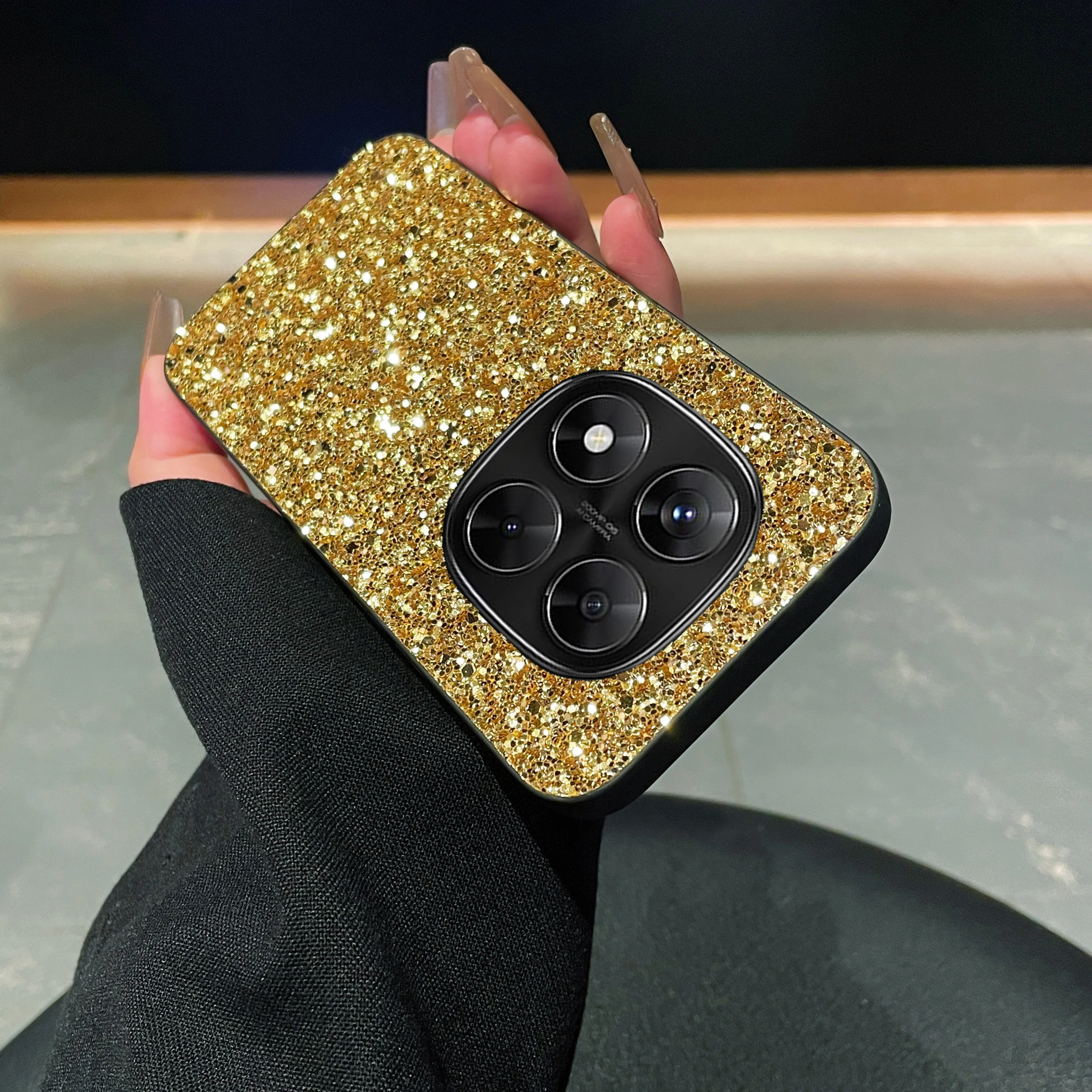 Luxury Colorful Glitter Diamond Leather Phone Case with Soft Back Cover