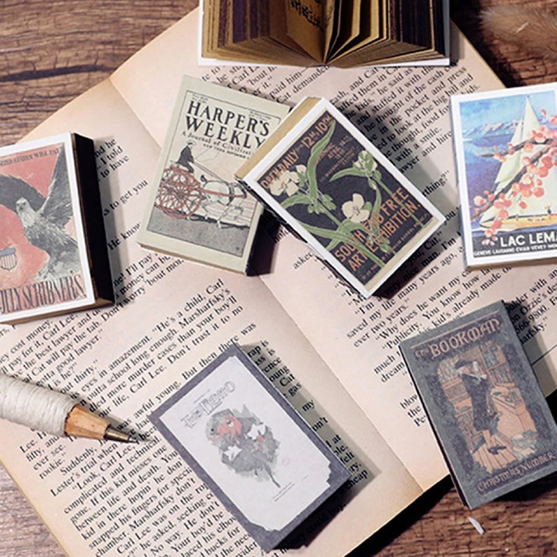 

Dollhouse Mini Vintage Pocket Flip Book Scale Dollhouse Vintage Miniature Book Model Notebook Mini Magazine Pretend Play