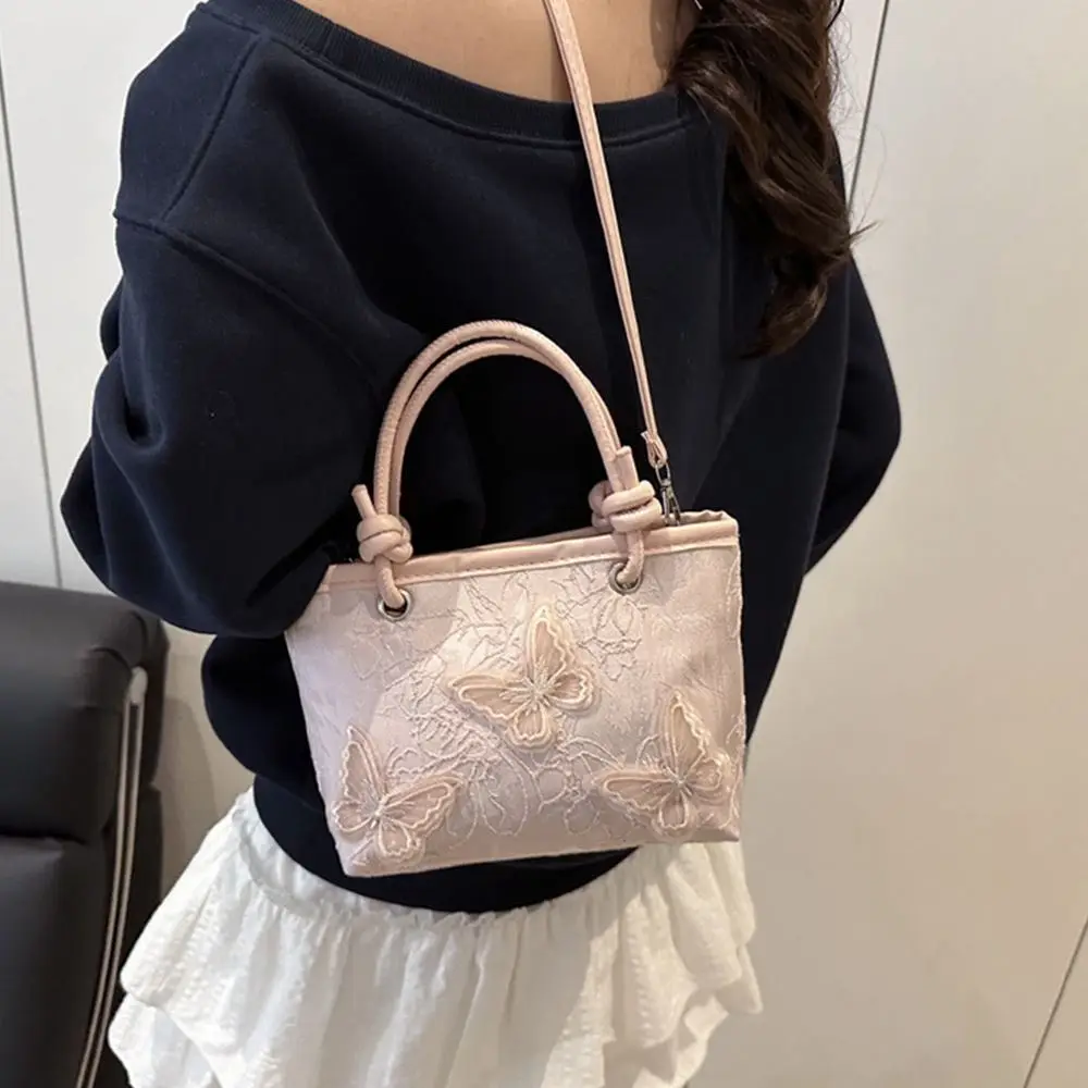 Creative Lace Shoulder Bags Elegant Handbags Embroidery Simple Tote Bag Women