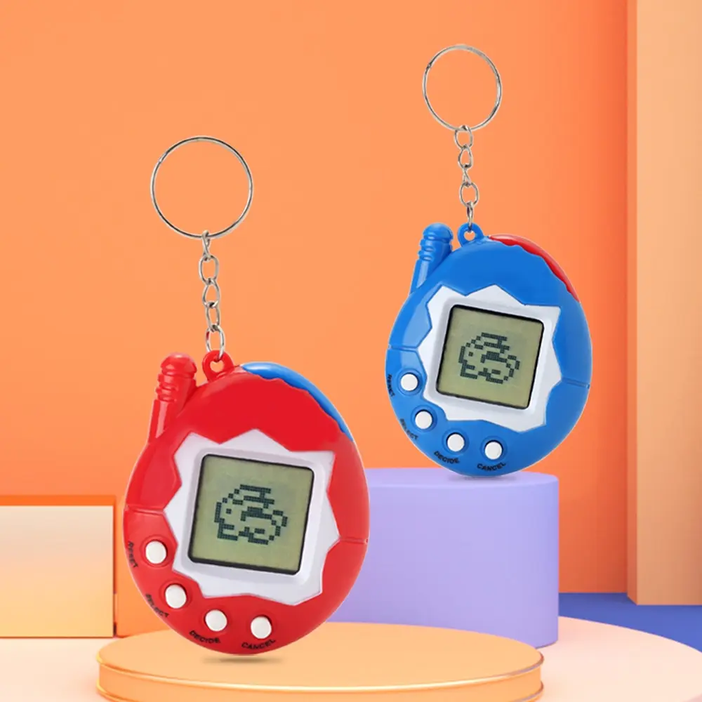 2 Pack Tamagotchi Style Virtual Pet - LCD Digital Pocket Game Keychain for Kids, Retro Mini Electronic Toy Gift