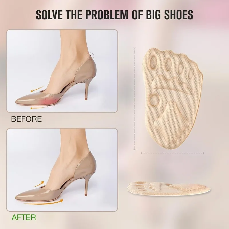 Foot Protection Forefoot Pad High Heels Sandals Shock Absorption Forefoot Cushion Foam Half Shoe Insoles Light Shoes Inserts