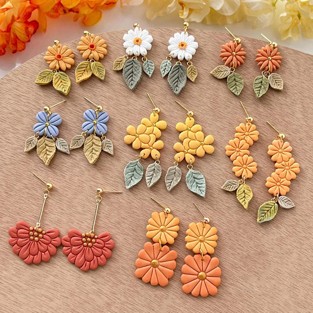 Polymer Clay Cutters Mold Pottery Ceramic Mini Spring Flower Stamps Crafts Diy Creative Jewelry Earring Making Decor Suppli Tool