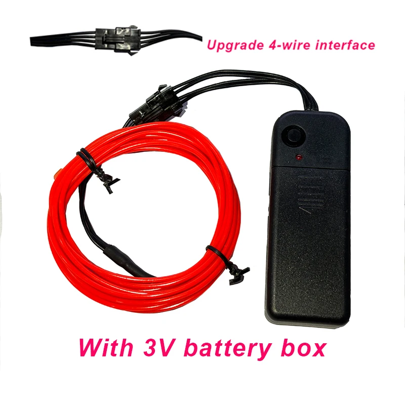 Filo EL Neon Blu 3 Metri, 6 Mm Con Bordo, 12V Con Fusibile, Per Decorazione Auto E Interni, Kit Con Presa Accendisigari