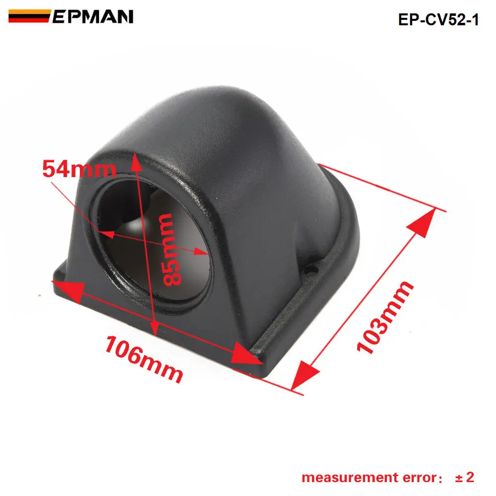 EPMAN 2인치 52MM 블랙 ABS 플라스틱 게이지 미터 대시보드 마운트 포드 홀더 (폭스바겐 골프 GTI MK2 8V PB 코드 1987-1991 EP-CV52-1 용)