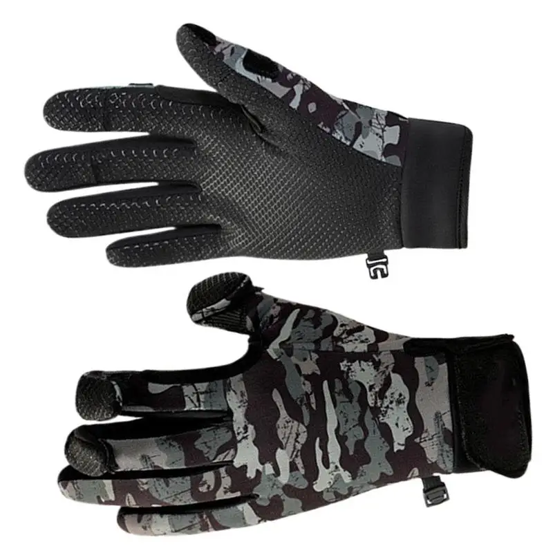 Cold Weather Fishing Gloves Winter Warm Fleece Fingerless Gloves For Hunting Touchscreen Cold Weather Warm Non-Slip