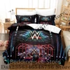 Cool Wrestling Sports W-Wwe Bedding Set Single Twin Full Queen King Size Bed Set Adult Kid Bedroom Duvetcover Sets Anime Bed 4