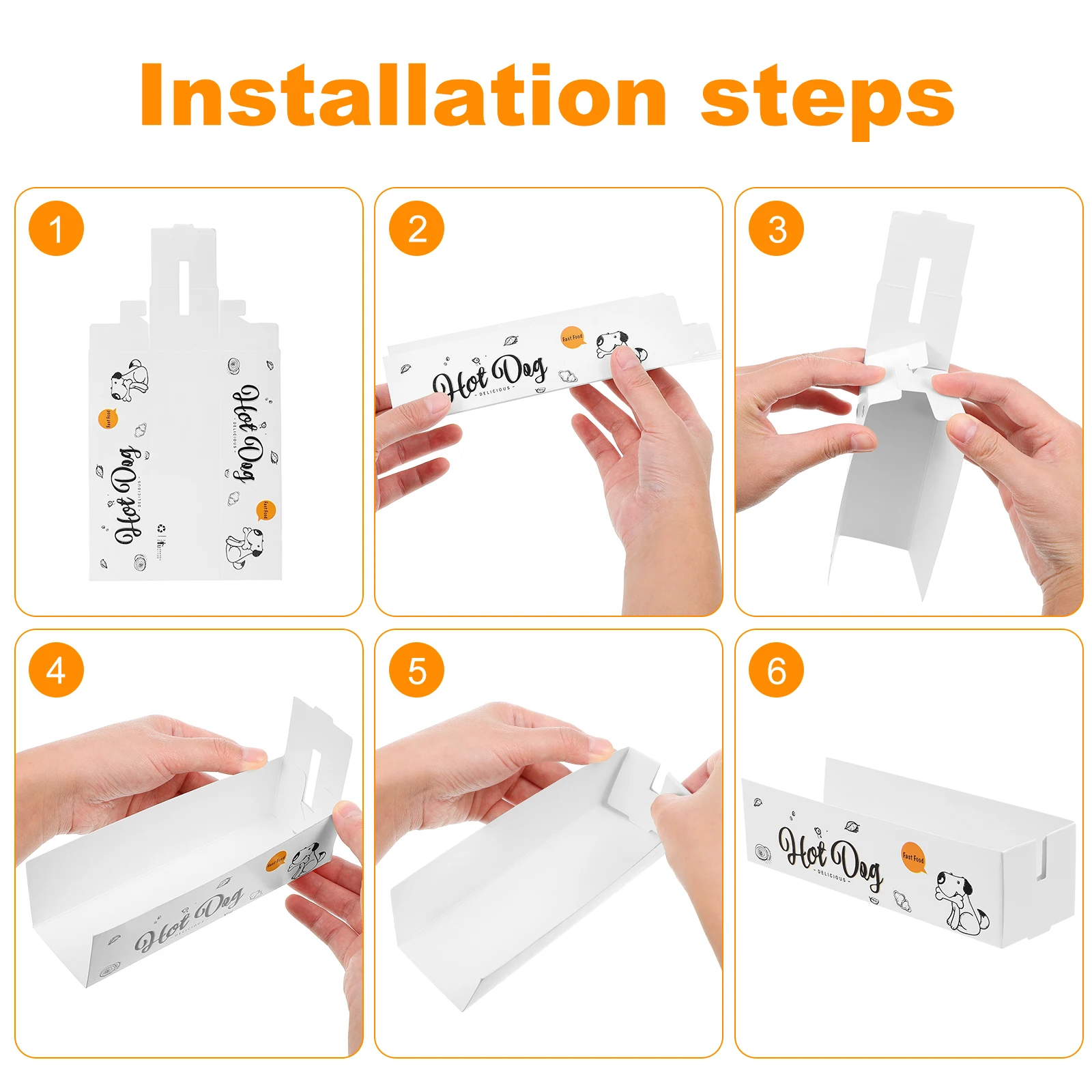 100pcs Disposable Paper Food Boxes for Hot Dogs, Snacks, French Fries, Takeout Meals, P... - SKU DPFB1907 - UGI Packaging