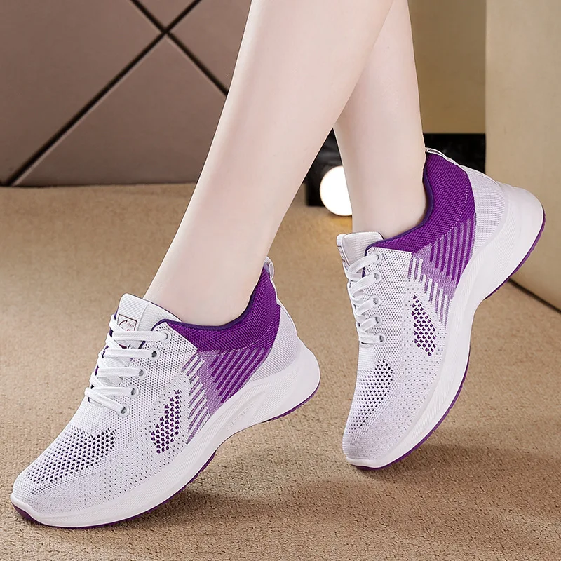 2022 New Mesh Breathable Shoes for Woman Sneakers Lady Shoes Women Mixed Colors Lace-up Zapatos De Mujer Women Shoes