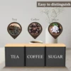 3Pcs Coffee Bean Storage Canisters Tea Sugar Vacuum Sealed Jars Iron Canisters Heat Kitchen Cream Can Airtight Lid 4