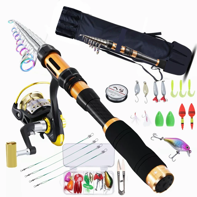 BNTTEAM Telescopic Fishing Rod and Spinning Reel Combo Set with