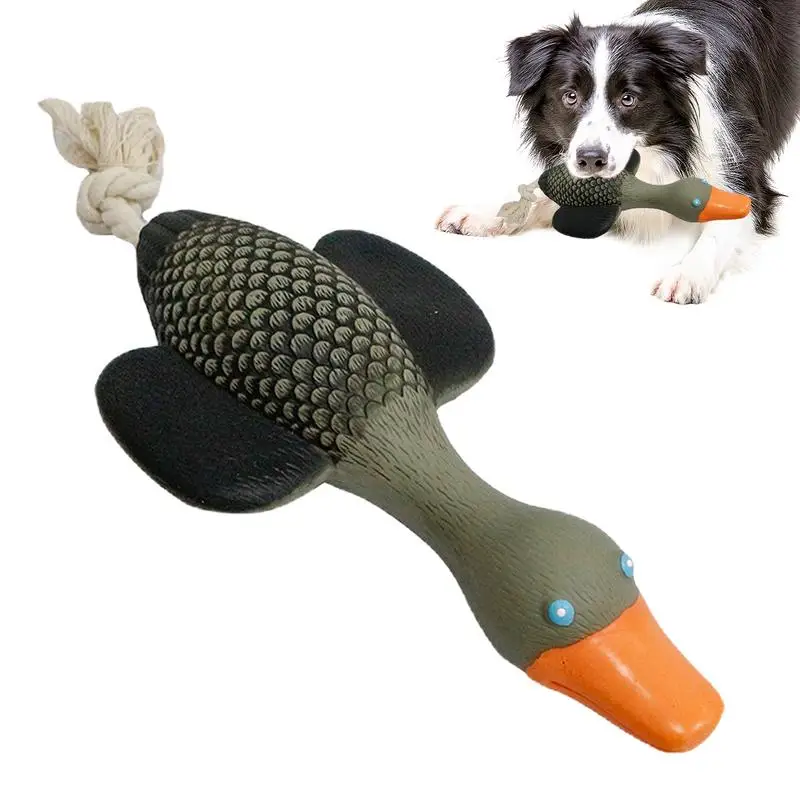 

Latex Dog Squeaky Toys 2-in-1 Squeak Geese Rope Soft Dog Toys Latex Fetch Interactive Toy Screaming Funny Sound Toys Dog Fetch