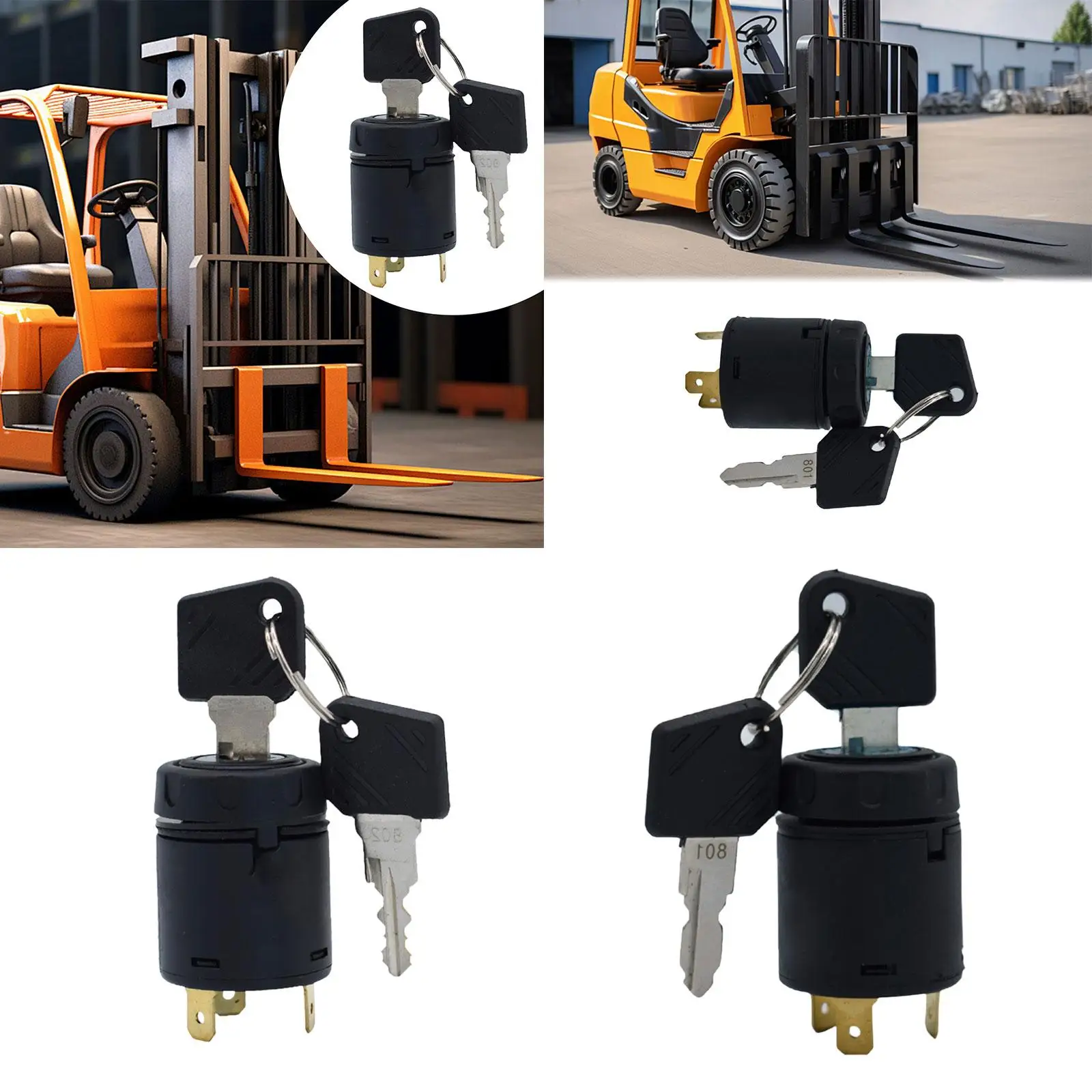 Forklift Key Switch Forklift Ignition Switch Directly Replace Part Key for Agricultural Trailer