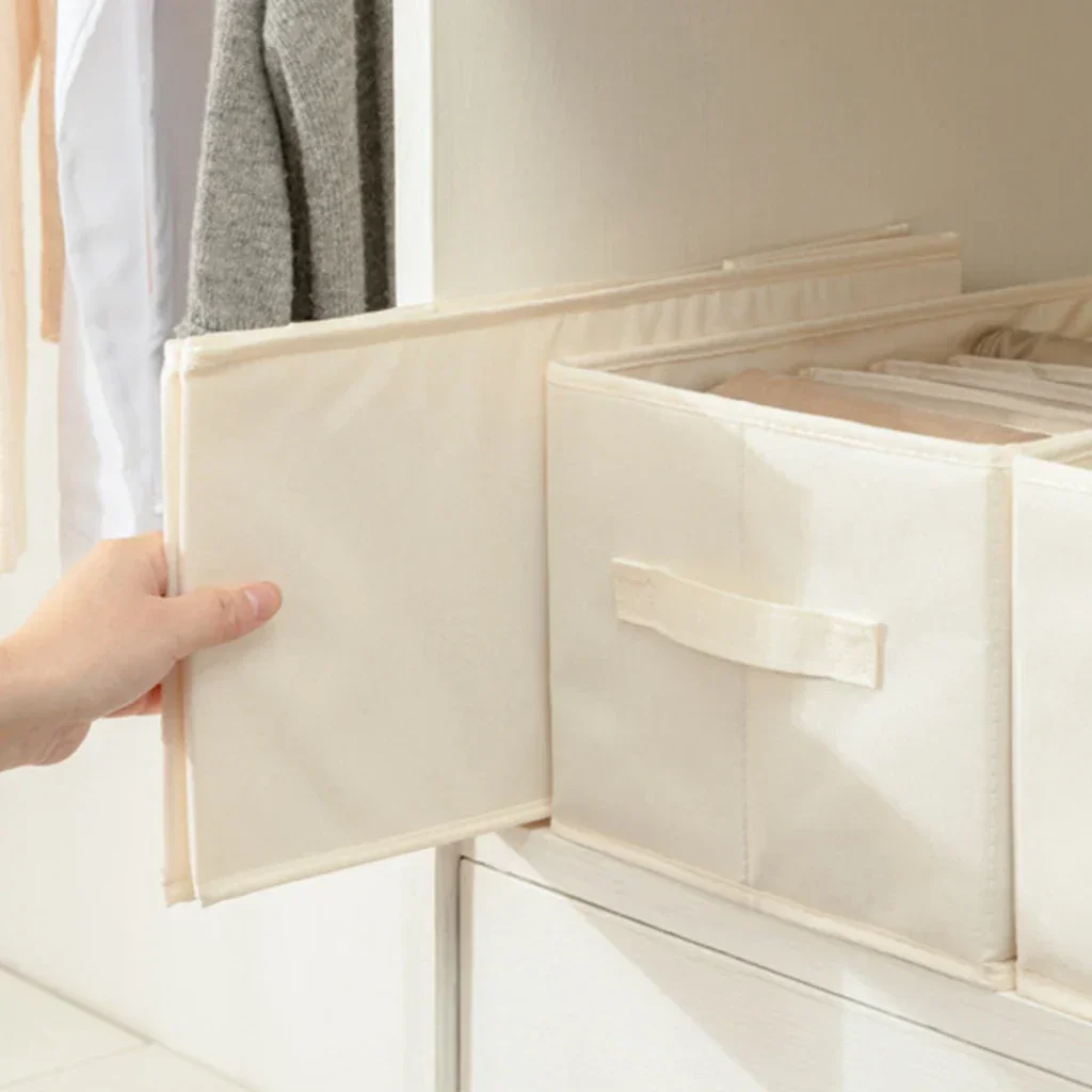 New Washable oxford Fabric Folding CD Storage Box underwear Foldable Bins Toys Organizer With Lid Storage Basket Laundry Basket 2