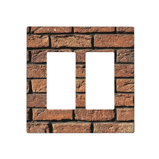 Custom Tile Print Double Light Switch Cover