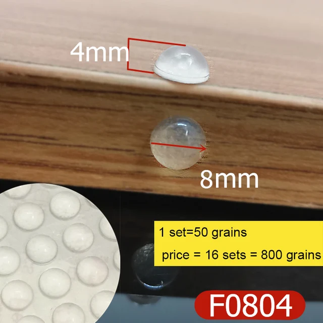 1Set Wall Stickers Self Adhesive Buffer Bumper Toilets Drawer Door Cabinets Anti Collision Rubber Non Slip Silicone Feet Pad F0804 x 800 grains