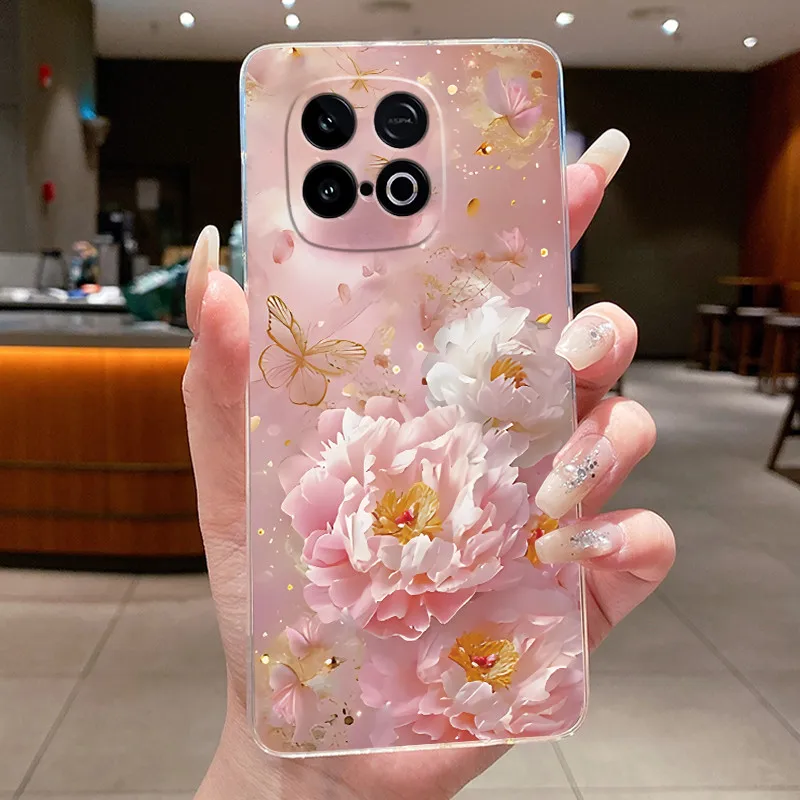 Clear Fashion Butterfly Flower Soft TPU Silicone Phone Cover