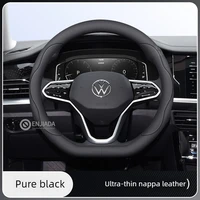 Leather Car Steering Wheel Cover for Volkswagen Id4 Tiguan Atlas Polo Taigo Caddy Tayron Virtus Touareg Teramont Pro 2011-2026 5