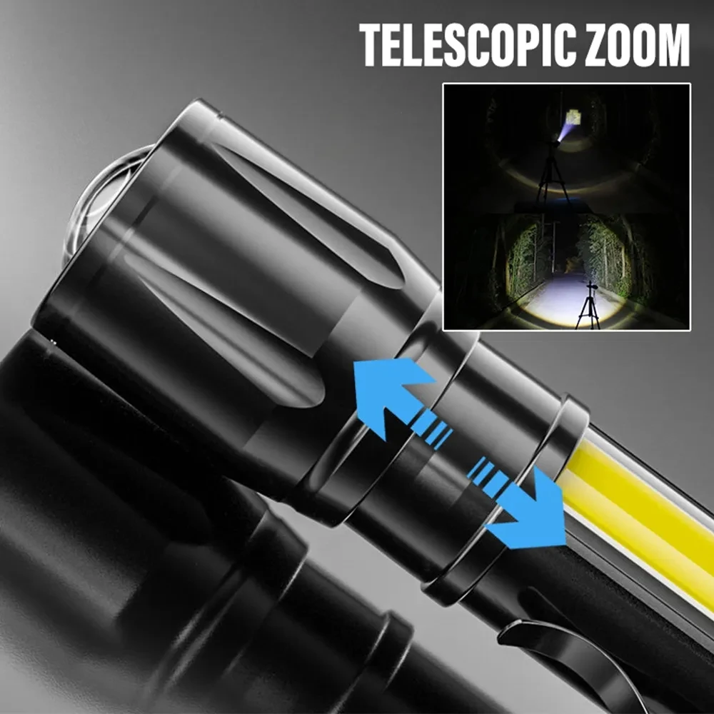 LED Flashlight Portable Zoomable Usb Rechargeable Mini Torch Lantern Emergency Outdoor Camping