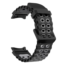 Ocean Silicone Band - Premium No-Gap Wristband Strap for Galaxy 6 44mm 40mm (Black Grey)