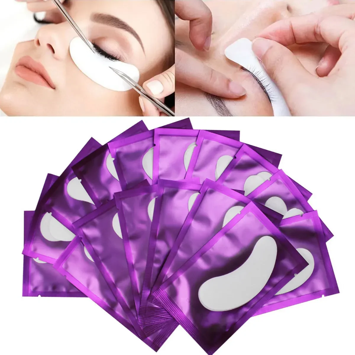 Kit estensione ciglia: ciglia a strisce, cerotti sotto gli occhi, pennello microapplicatore, supporto adesivo | Strumenti professionali all-in-one - immagine 4