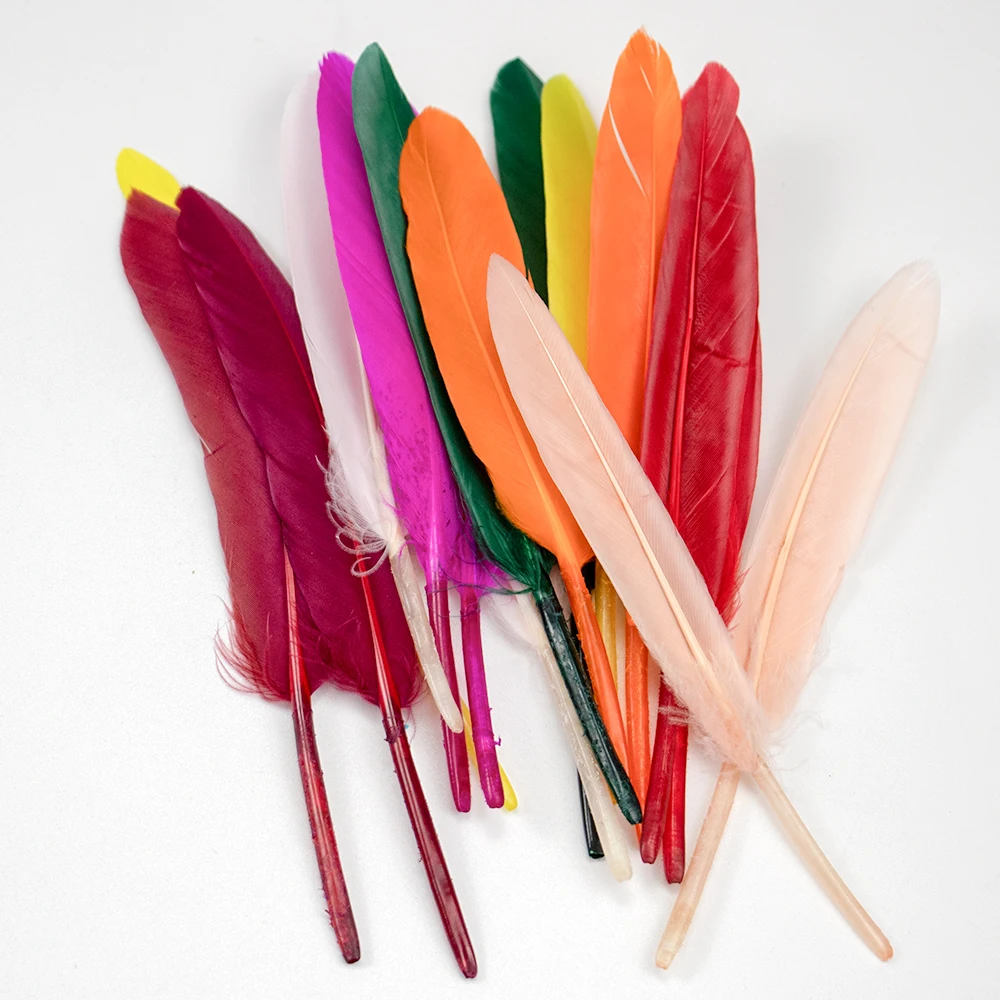 

100Pcs Wholesale Colorful Goose Wing Feathers 10-15cm Plumes Wedding Party Decoration DIY Jewelry Creation Plume Headdress