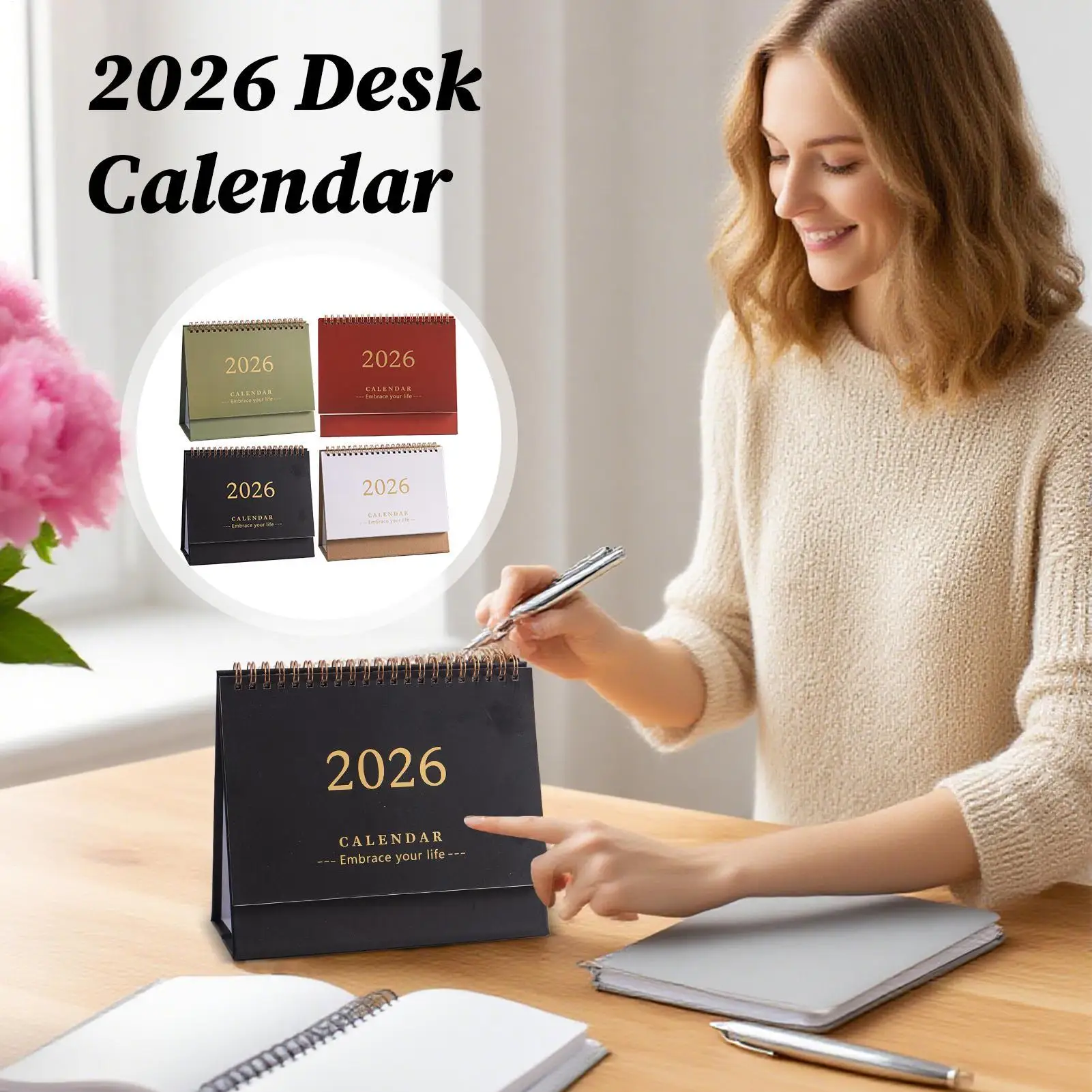 2026 Simple Style Mini Desk Calendar Desktop Display Portable Calendar Desktop Decoration Handmade Diary