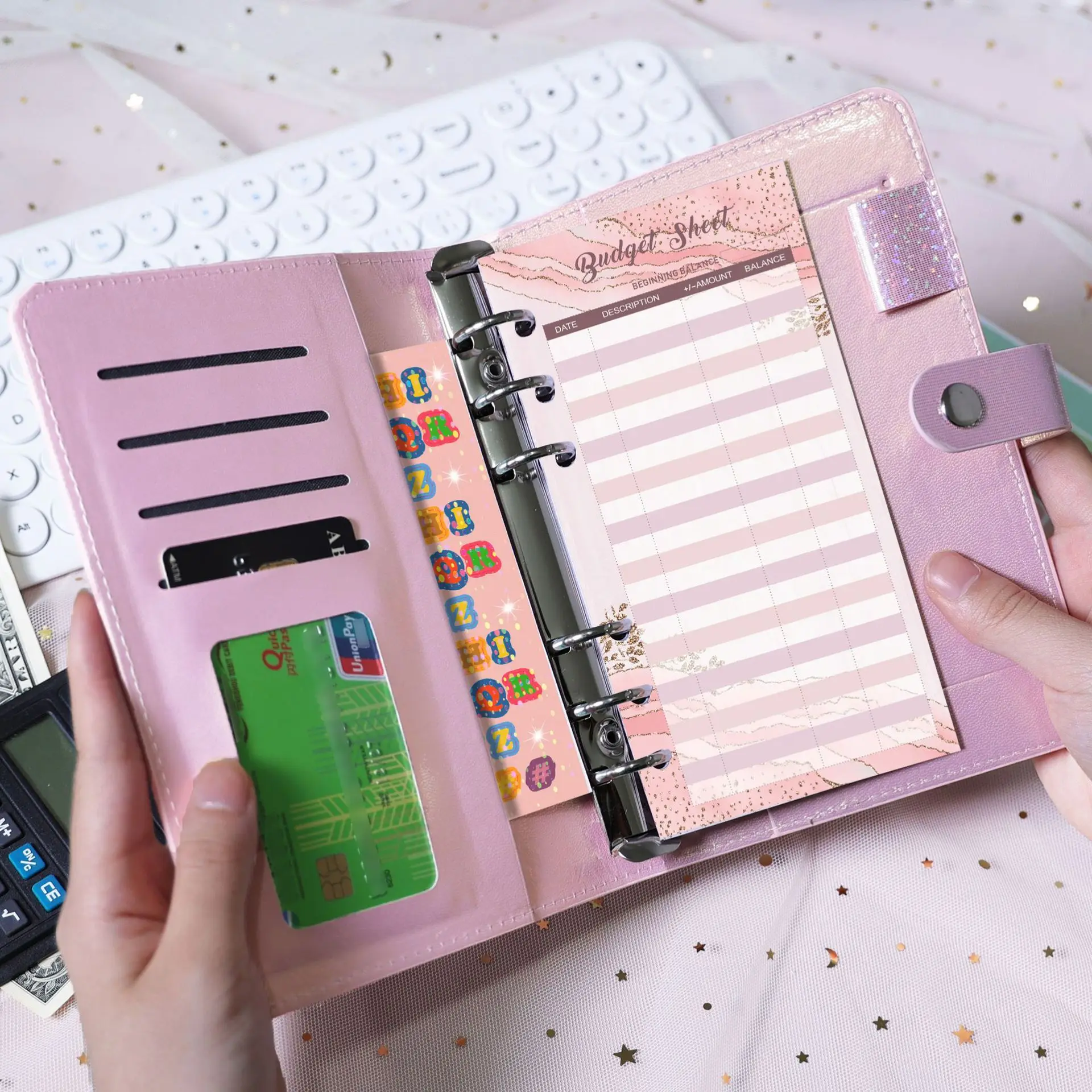 Soft Leather Binder Budget Planner Cash Envelope Binder With Budget Envelopes A6 Binder Pockets Cash Envelope Wallet Budgeting 5