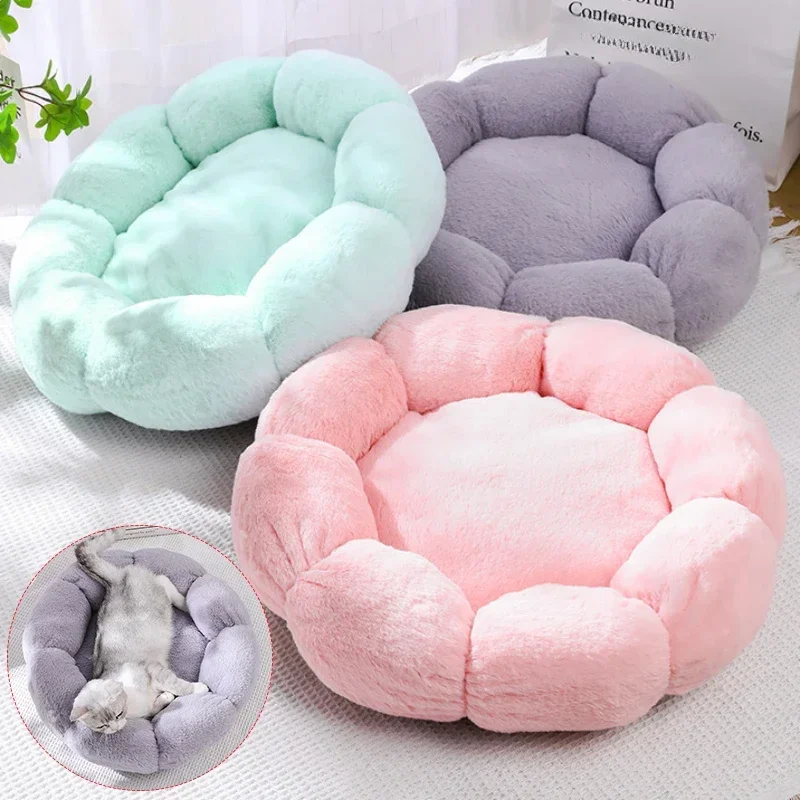 

Super Soft Cat Bed Washable Flower Cushion Self-Warming Sleeping Cushion Mat for Cat Four Season Universal Pet Bed Mascotas