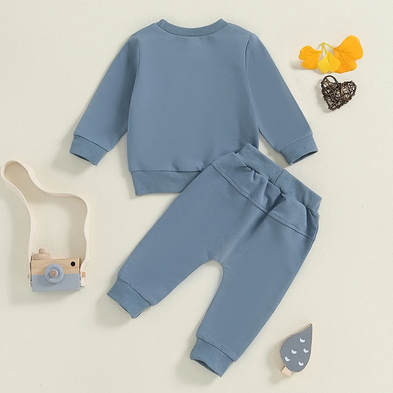 Toddler Boys Letter Sweatshirt & Pants Set 3