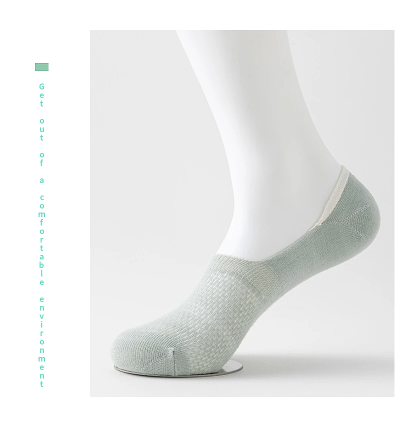 Womens Breathable Mesh Boat Socks - 5 Pairs Invisible Low Cut Anti-Slip Summer Socks