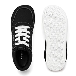 HOBIBEAR Unisex Barefoot Lace-Up Lightweight Sneakers - 47 (Black White)