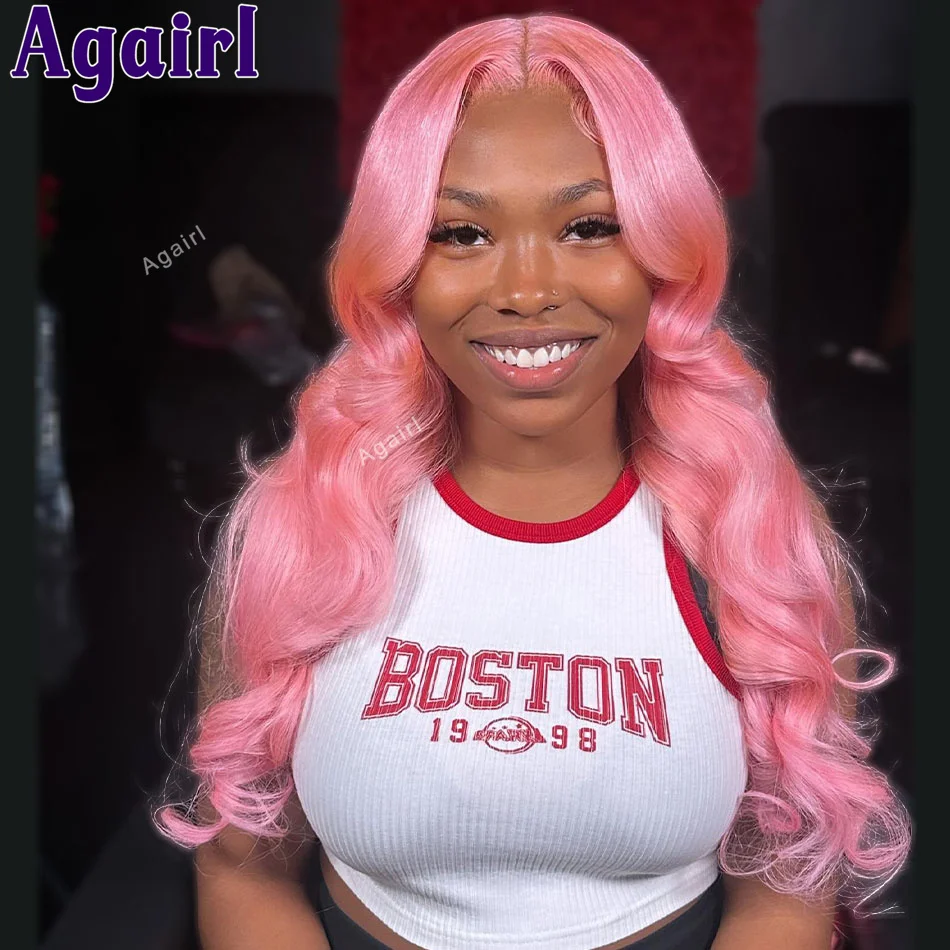 

Transparent 13X6 13X4 Lace Frontal Wig Pink 613 Blonde Colored Body Wave Human Hair Wigs Brazilian Remy Bleached Knots for Women