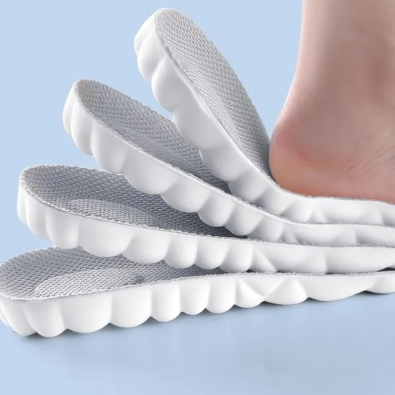 4D Deodorizing Sports Insole Elastic Shock Absorption Shoe Pad Cuttable Massage Insoles Running Marathon High Elasticity Footpad