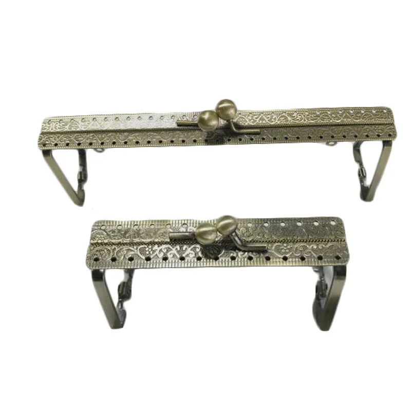 

9-19cm Antique Bronze Square Metal Purse Frame Knurling Straight Edge Kiss Clasp DIY Bag Sewing Accessories Crafts