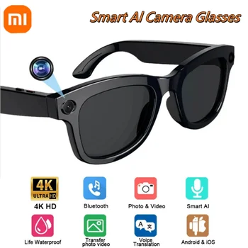 Xiaomi 4K HD AI Occhiali intelligenti con fotocamera Chiamata Bluetooth Assistente vocale Tradisci Touch Control Lettore musicale Occhiali impermeabili