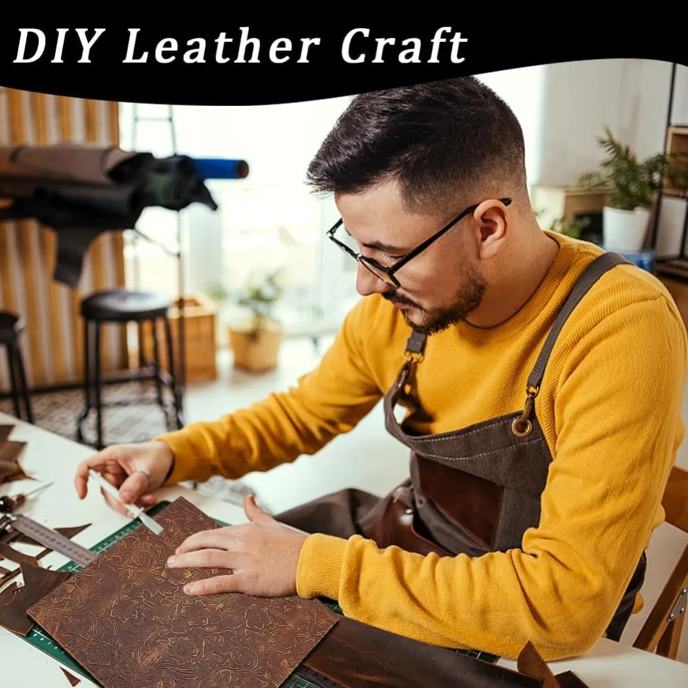 신발 가방용 가죽 원단 바느질 패치워크 DIY 공예 아플리케 새들 브라운 25x25x0.160.18cm