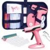 2200Amh Pink Cordless Hot Glue Gun Kit USB Chargeable Battery Charged with 40 Glue Sticks Carry Case 10 Wood Sticks Fast Heating 1
