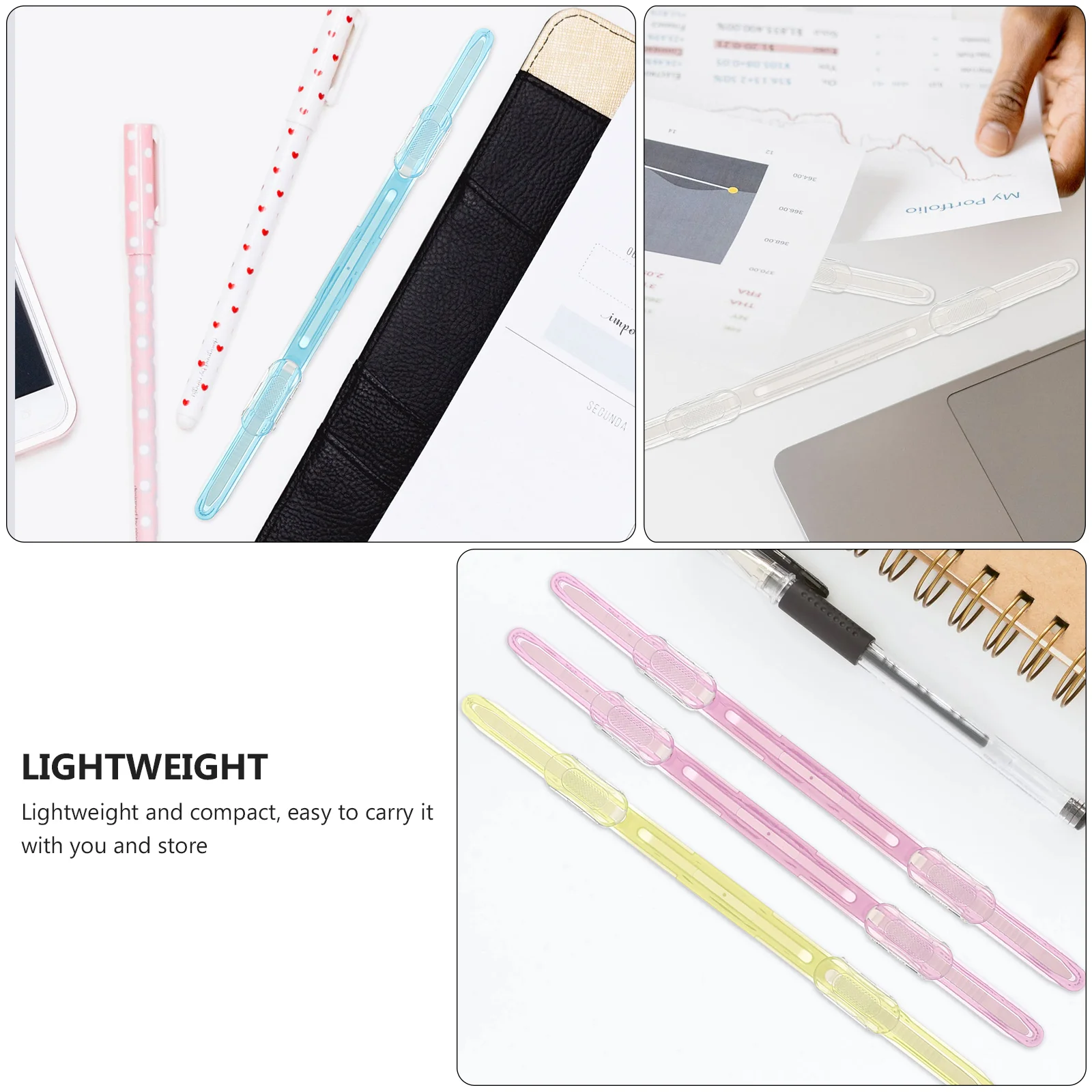 20 Pcs Plastic Binder Clips Bookbinding Office Supplies Stationery Fasteners Loose Leaf Paper Clip File Combs Spines
