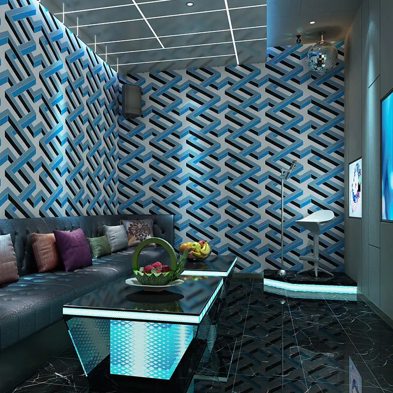 

Несклеящиеся обои KTV, настенное покрытие, 3D стерео, музыкальная панель, украшение, светящаяся игровая комната, настенная бумага, синий