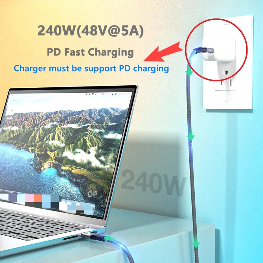 Ultra High-Speed Thunderbolt 4 USB4 Cable - 40Gbps, 8K@60Hz Video, Quick Charge 240W