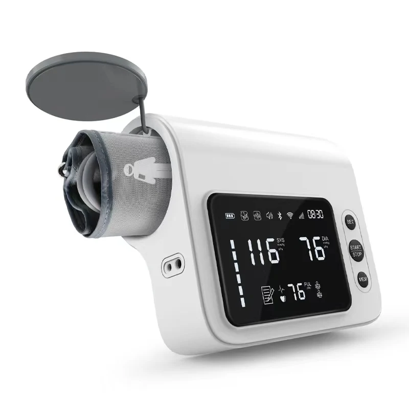 Intelligent Voice Broadcast 4.7 Inch Upper Arm Dual Mode Electronic Blood Pressure Monitor Charging Portable Alarm