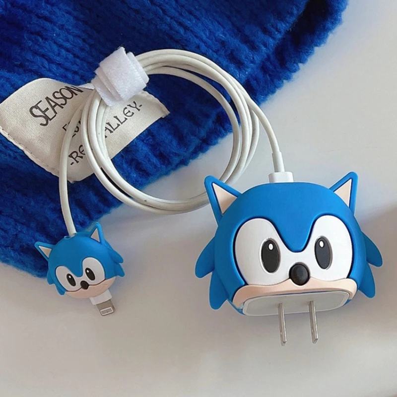 thumbnail image 1 of protectores de cable de datos de carga Sonic Cute para iPhone 18/20w, funda protectora para cargador, accesorios enrolladores, 1 of 4