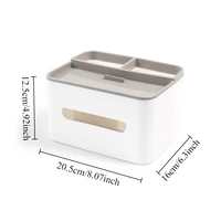 1pc Desktop Organizer Tissue Box Multi-function Remote Clutter Storage Cell Phone Holder Car Tissue Box Desk Storage Tools 2