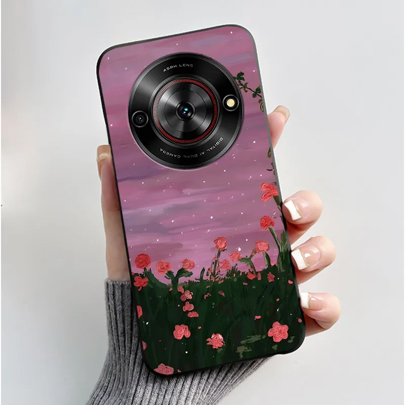 Aesthetic Cute Cat Fashion Shockproof Black Matte Soft TPU Phone Case
